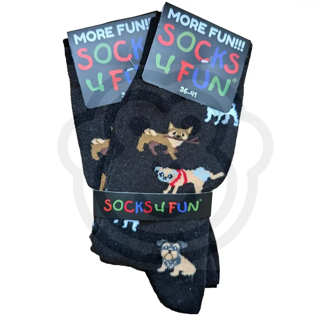 Chaussette rigolote animal petit chien - Lot de 2 paires 36/41 Chaussettes petits chiens