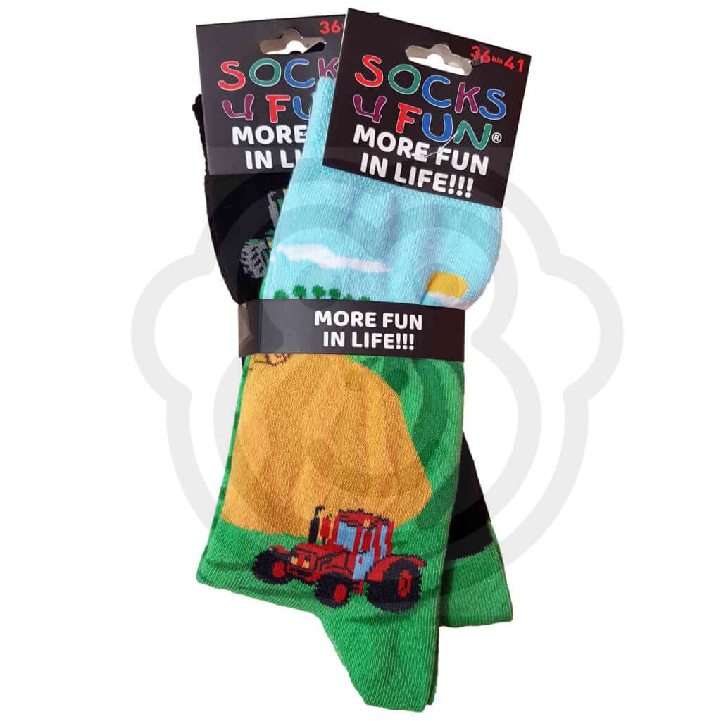 Chaussettes Agriculteur Et Tracteur Dans Le Pré - Lot De 2 Paires 36/41