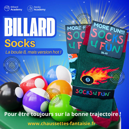 Chaussettes boules de billard couleur