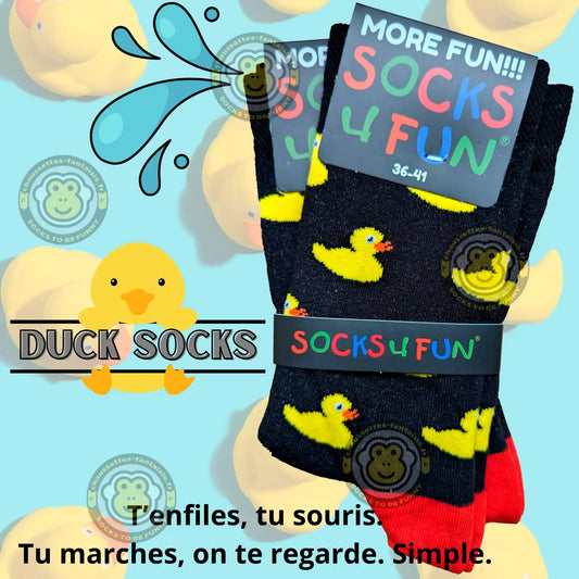 Chaussettes Canard Jaune ou Noir - Lot de 2 paires