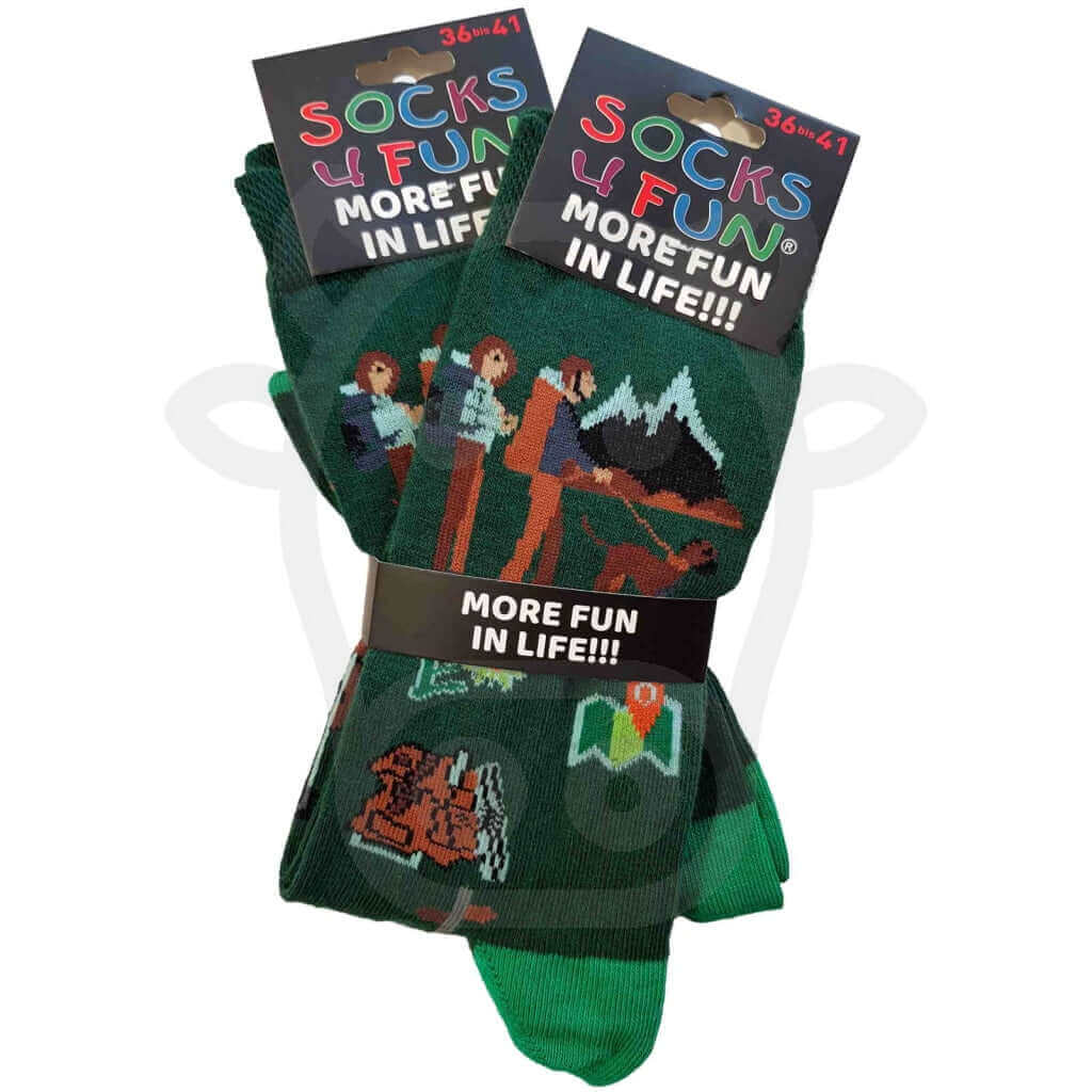 Chaussettes De Randonneur Pour Fan Randonnée - Lot 2 Paires 36/41 Thème Montagne
