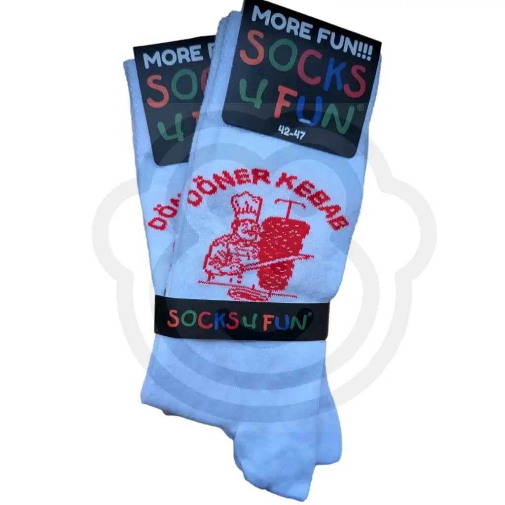 Chaussettes Doner Kebab blanches fantaisie, fast food spécialité turque, taille 42/47, modèle mixte