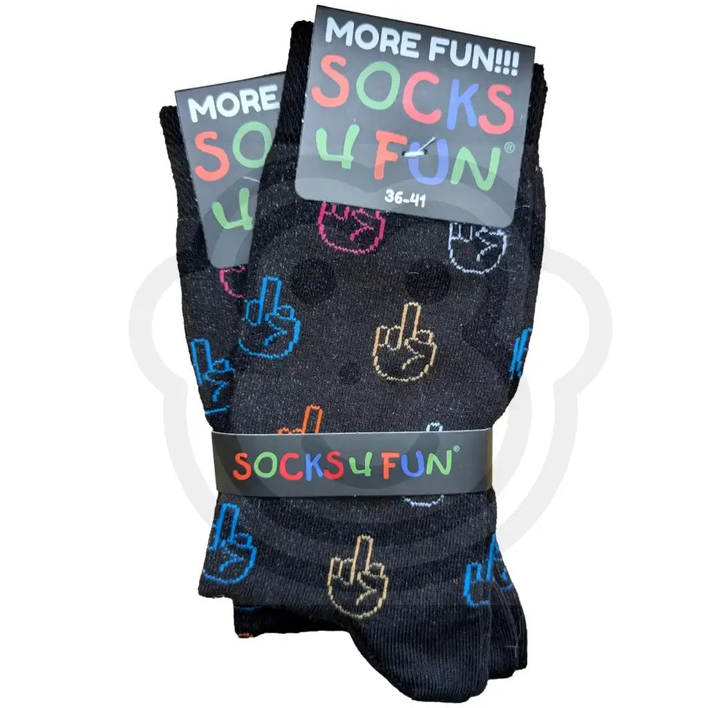 Chaussettes Emoji doigt humoristiques avec emoticone colorés en forme de main, taille 36/41, pour homme et femme