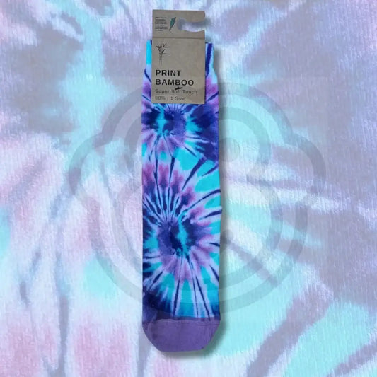 Chaussettes motif tie and dye violet & turquoise 36/41