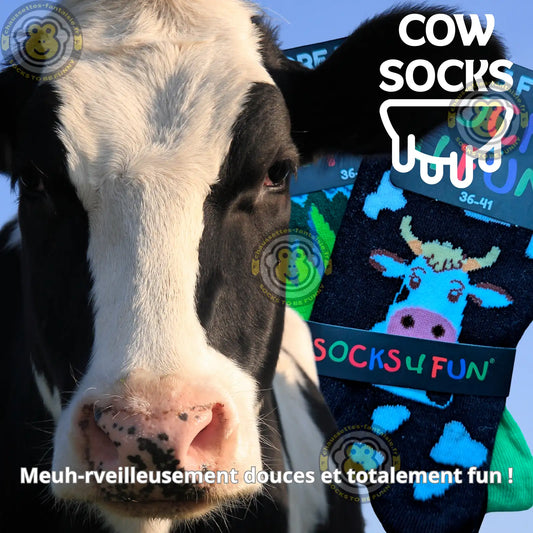 Chaussettes vaches montagne – Tête de vache en alpages