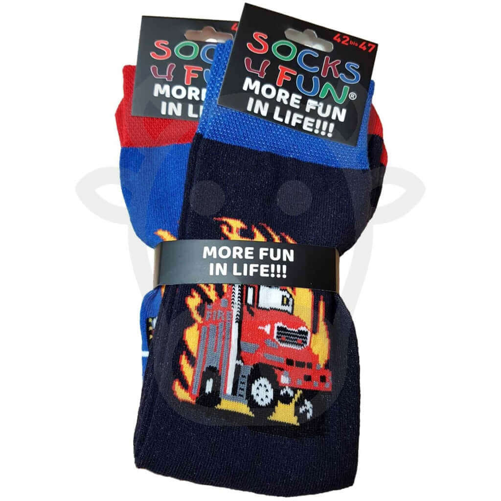 Chaussettes Camions De Pompier - Lot 2 Paires 42/47