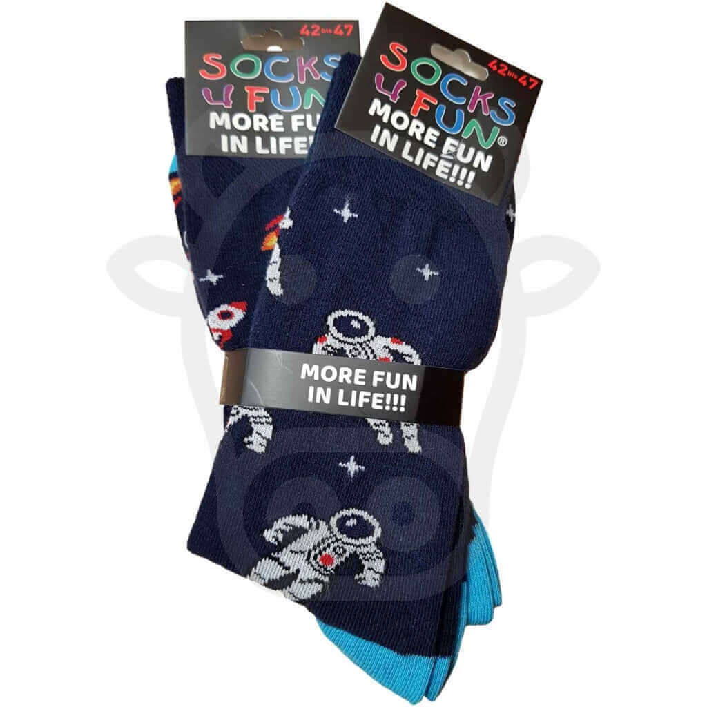 Chaussettes Espace Fusée Et Cosmonaute - Lot De 2 Paires 42/47