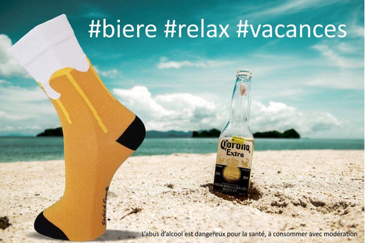 Chaussettes bière et vacances, que du bonheur !