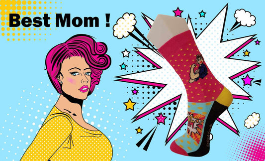 Pop art maman et chaussettes Best Mom pour la fête des mères