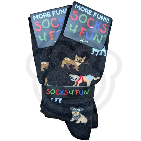 Chaussette rigolote animal petit chien - Lot de 2 paires 36/41 Chaussettes petits chiens