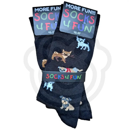 Chaussettes rigolotes animal chien fun avec petits chiens de races différentes – coton sans couture