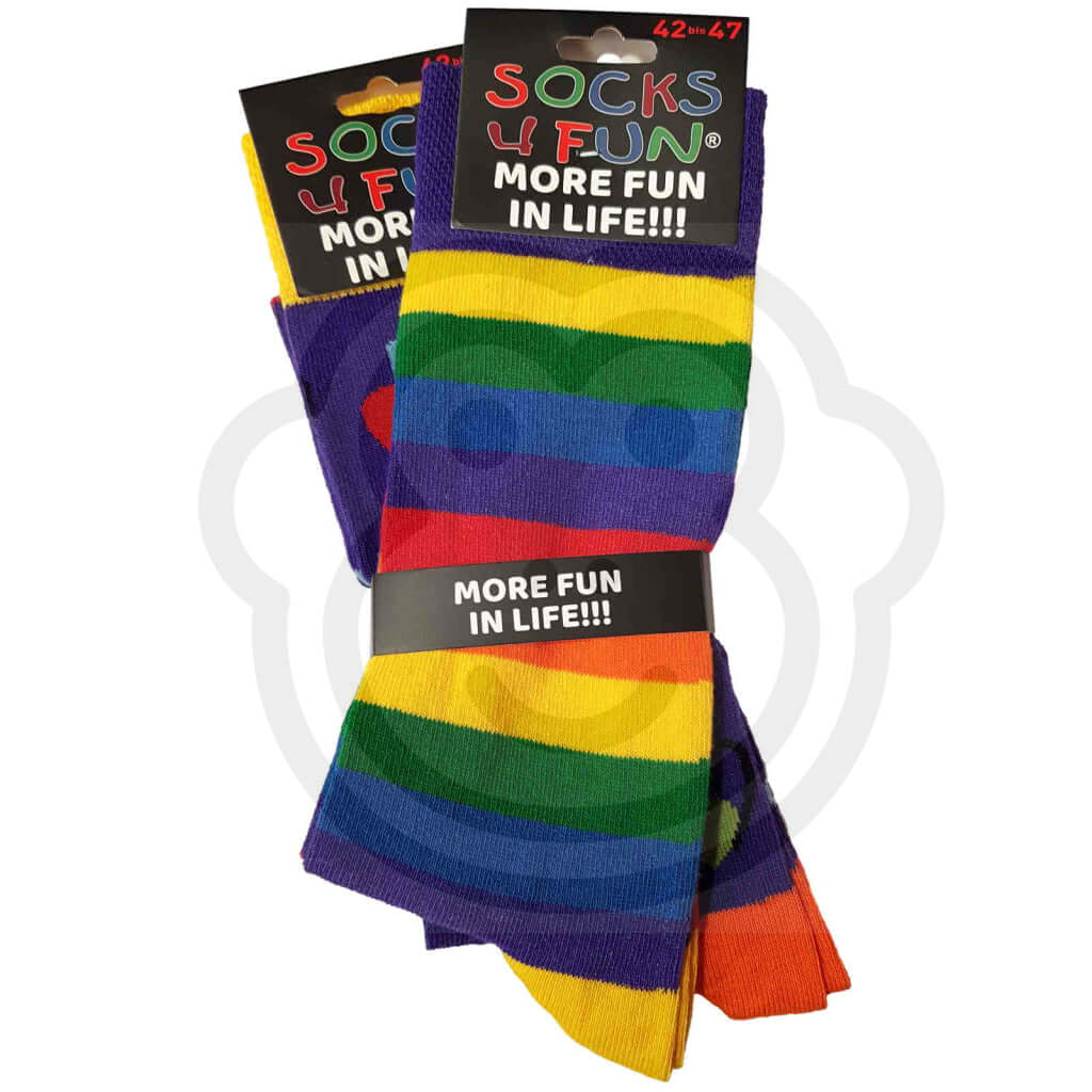Chaussettes amour arc en ciel fantaisie en coton sans couture