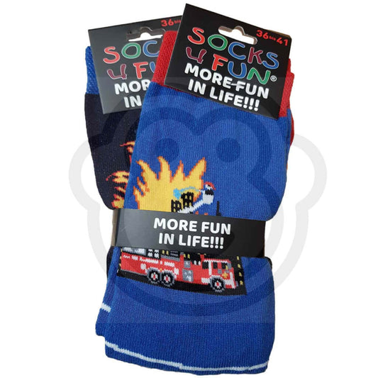 Chaussettes Camions De Pompier - Lot 2 Paires 36/41