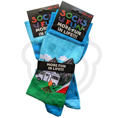 Chaussettes Camping Car Et Vacances - Lot 2 Paires Camping / 42/47