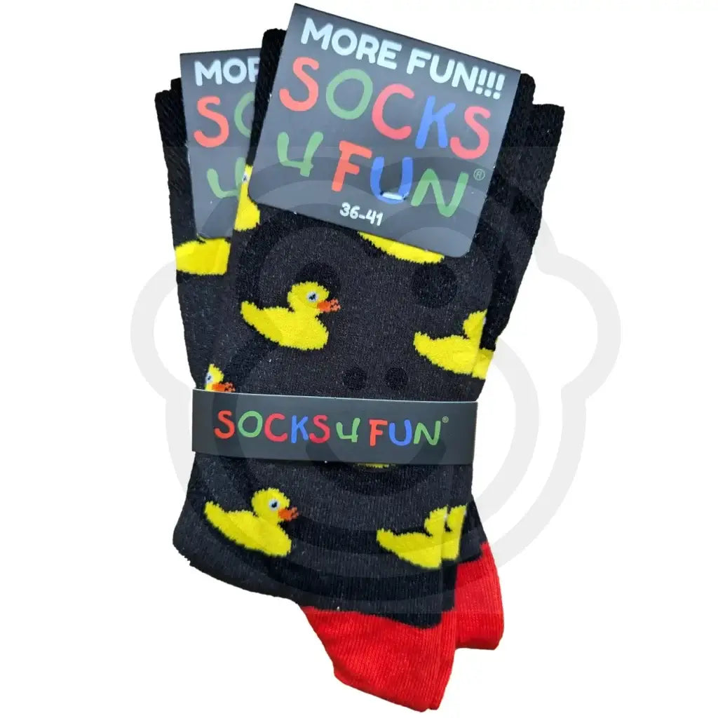 Chaussettes canard jaune ou noir - Lot de 2 paires 36/41 / Noir Chaussettes canard jaune