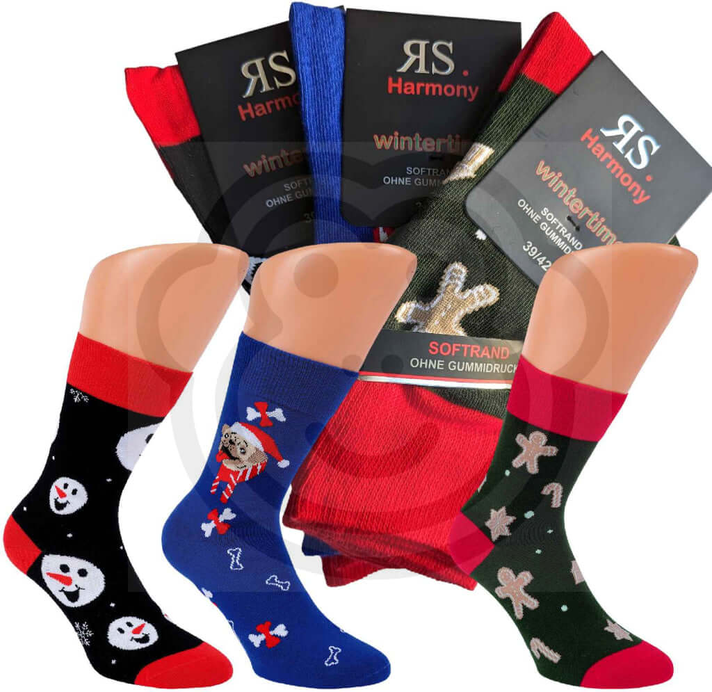 Chaussettes De Noel Avec Motifs Neige Et Pain Dépice - Lot 3 Paires 39/42