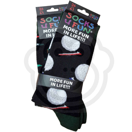 Chaussettes Balles Et Trous De Golf Avec Drapeau - Lot 2 Paires 36/41
