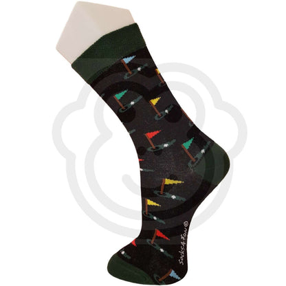 Chaussettes Balles Et Trous De Golf Avec Drapeau - Lot 2 Paires
