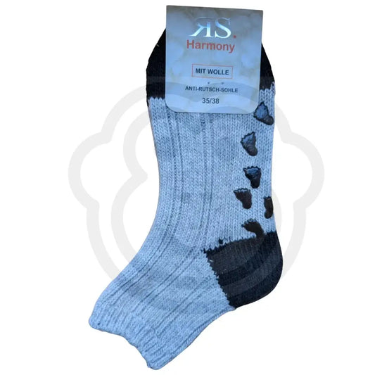 Chaussettes en laine grosses côtes antidérapantes grises 35/38 