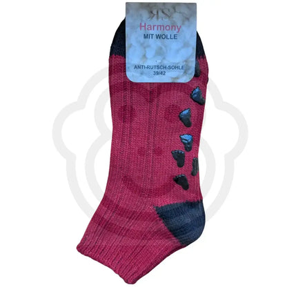 Chaussettes en laine grosses côtes antidérapantes cocooning 39/42 / Bordeaux