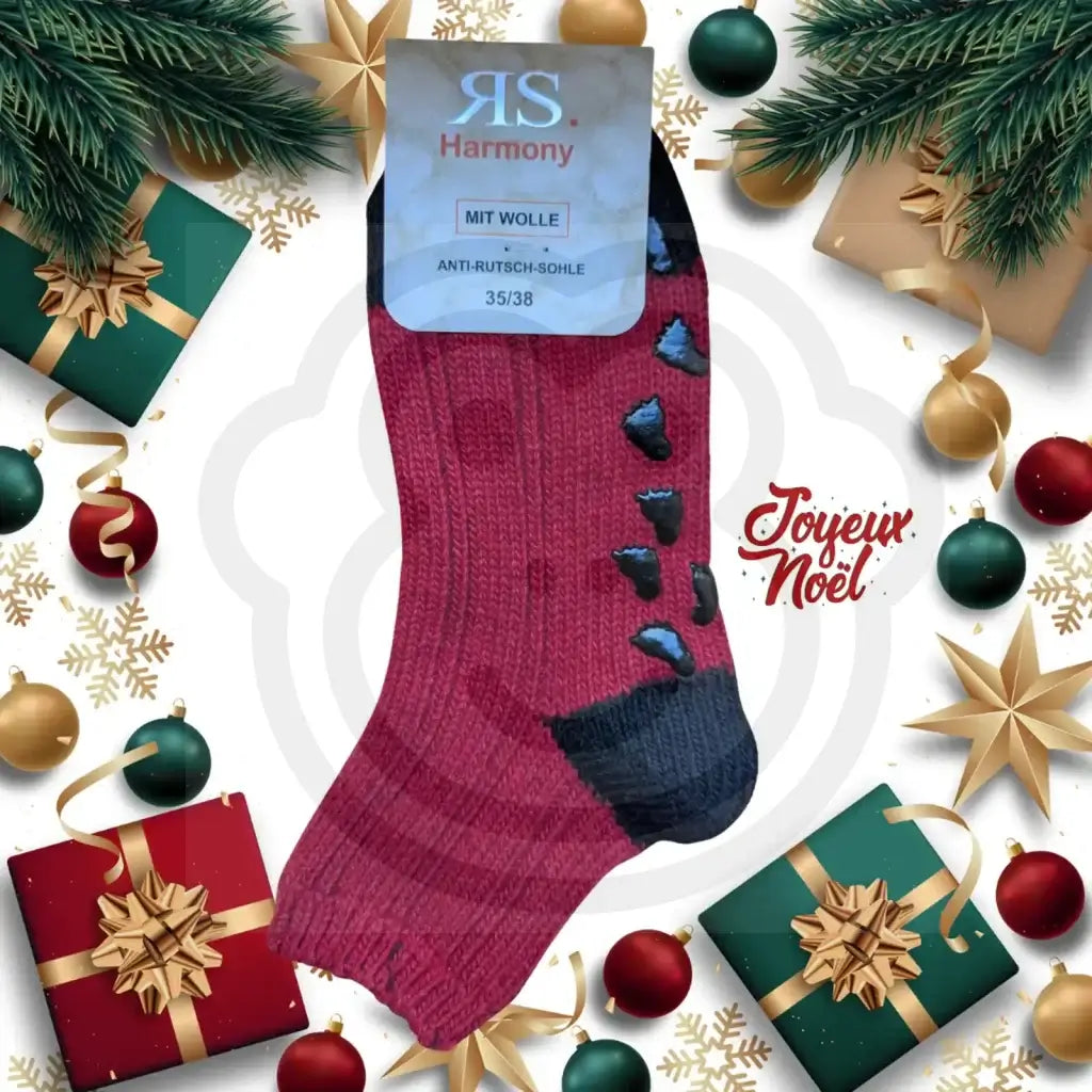 Chaussettes en laine grosses côtes antidérapantes idées cadeau