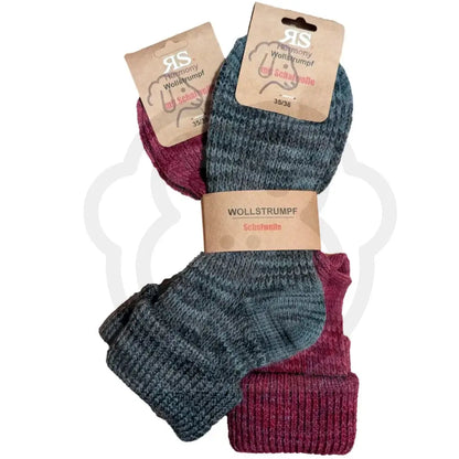 Chaussettes en laine tricotage grand-mère 35/38 / Gris