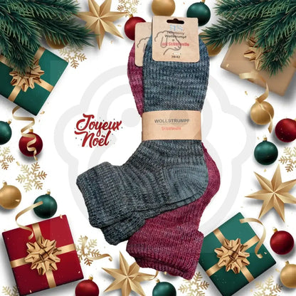 Chaussettes en laine tricotage grand-mère