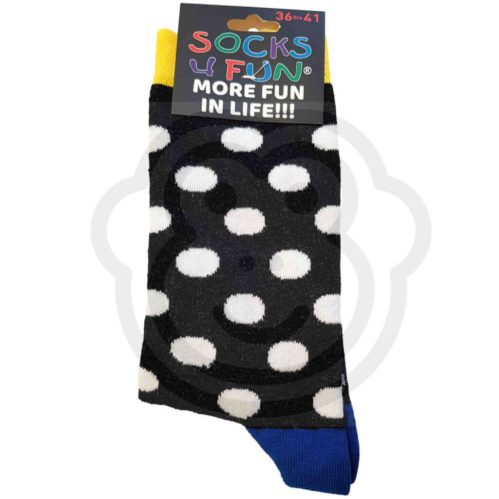 Chaussettes Fantaisie Pois Blancs Talons Couleurs 36/41