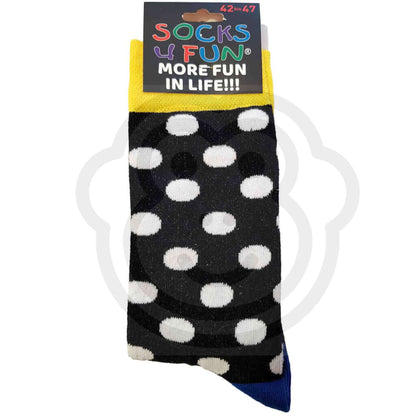 Chaussettes Fantaisie Pois Blancs Talons Couleurs 42/47