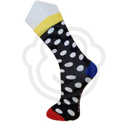 Chaussettes Fantaisie Pois Blancs Talons Couleurs / 36/41