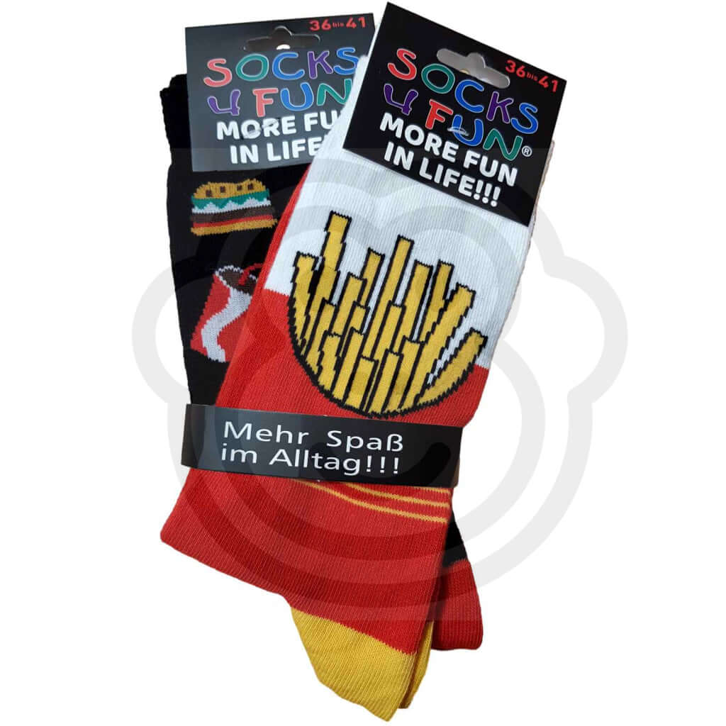 Chaussettes Fast Food Burger Et Frites - Lot De 2 Paires 36/41