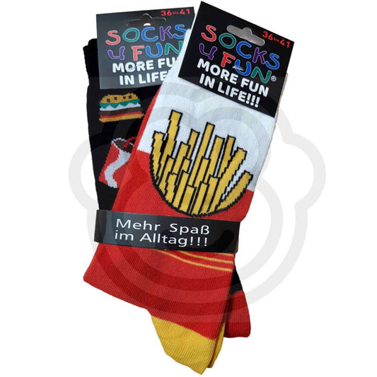 Chaussettes Fast Food Burger Et Frites - Lot De 2 Paires 36/41
