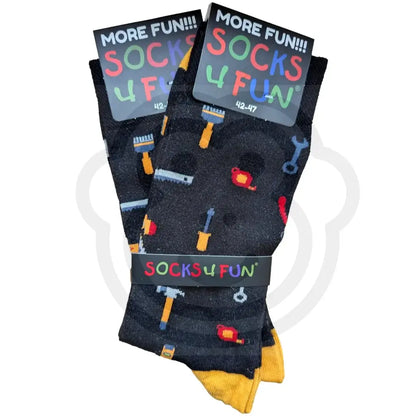 Chaussettes humoristiques outil de bricolage - Lot de 2 paires 42/47 Chaussettes outil de bricolage