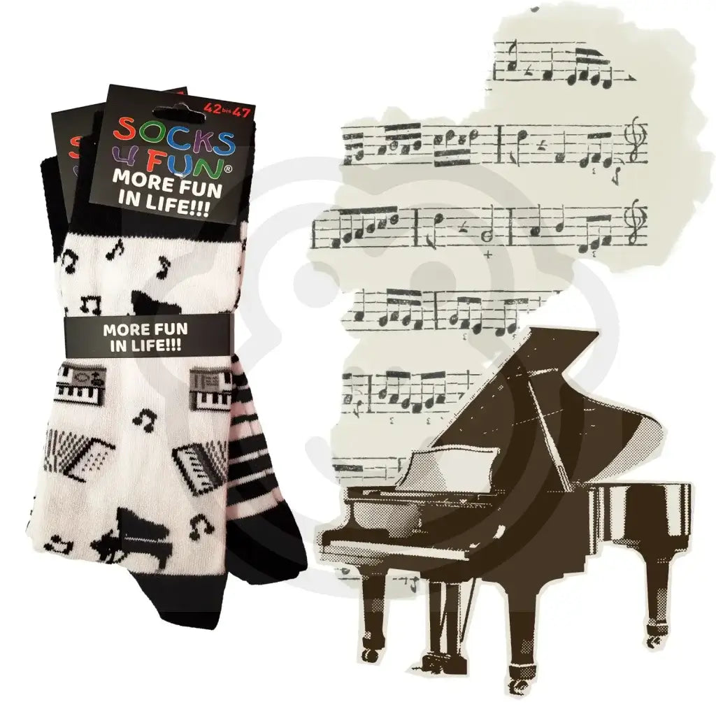 Chaussettes instruments musique piano et synthétiseur - Lot de 2 paires Chaussettes