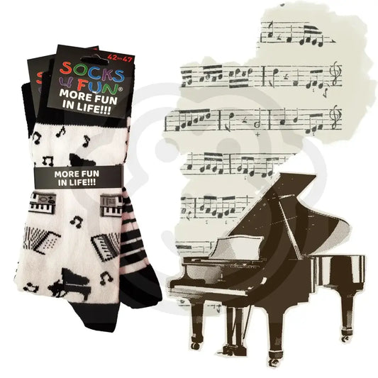 Chaussettes instruments musique piano et synthétiseur - Lot de 2 paires Chaussettes