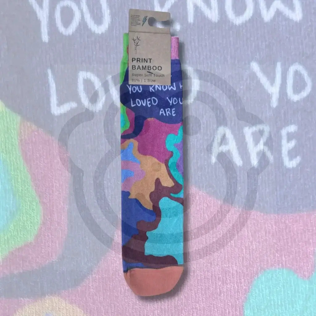 Chaussettes Message “You Know You Are Loved” bambou