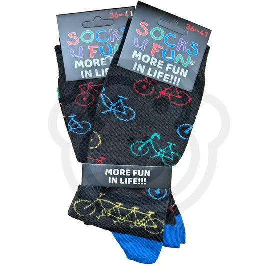 Chaussettes motif vélo couleur - Lot de 2 paires 36/41 Chaussettes motif vélos