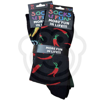Chaussettes Piments - Chili Pepper Lot De 2 Paires