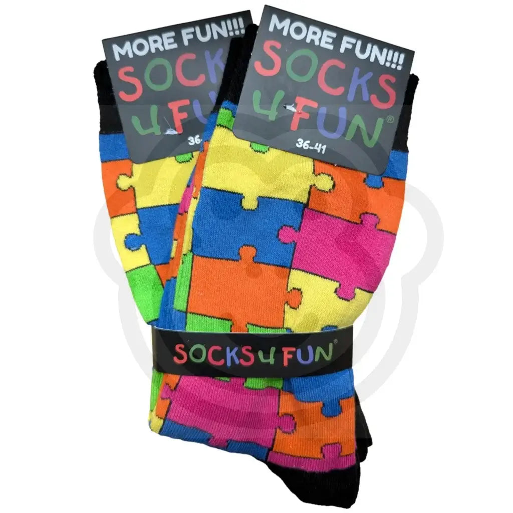 Chaussettes puzzle couleur - Lot de 2 paires 36/41 Chaussettes puzzle