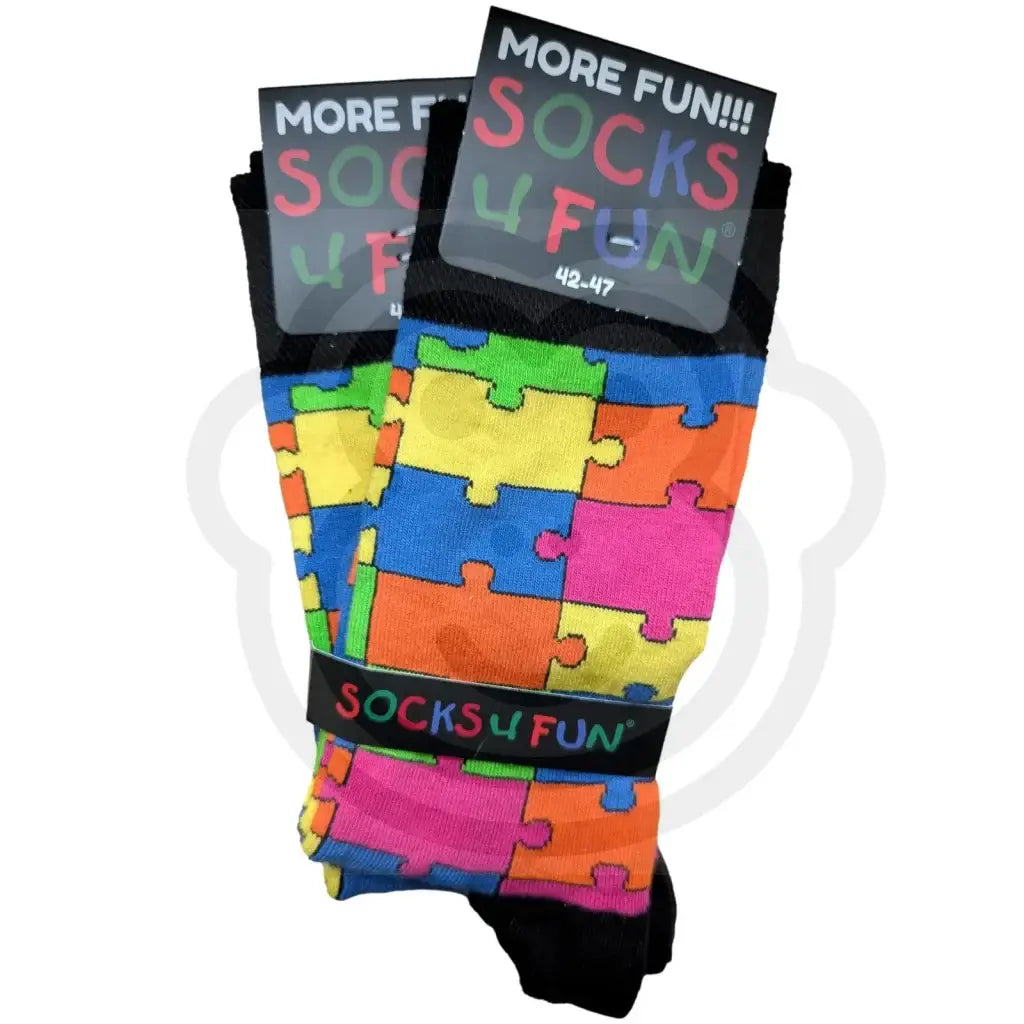 Chaussettes puzzle couleur - Lot de 2 paires 42/47 Chaussettes puzzle