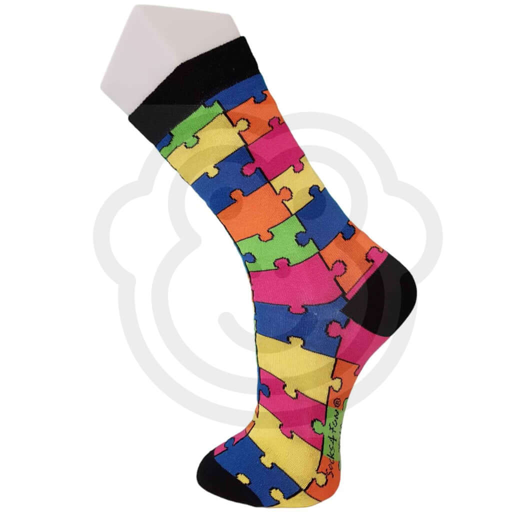 Chaussettes Puzzle Couleur Fluo / 36/41