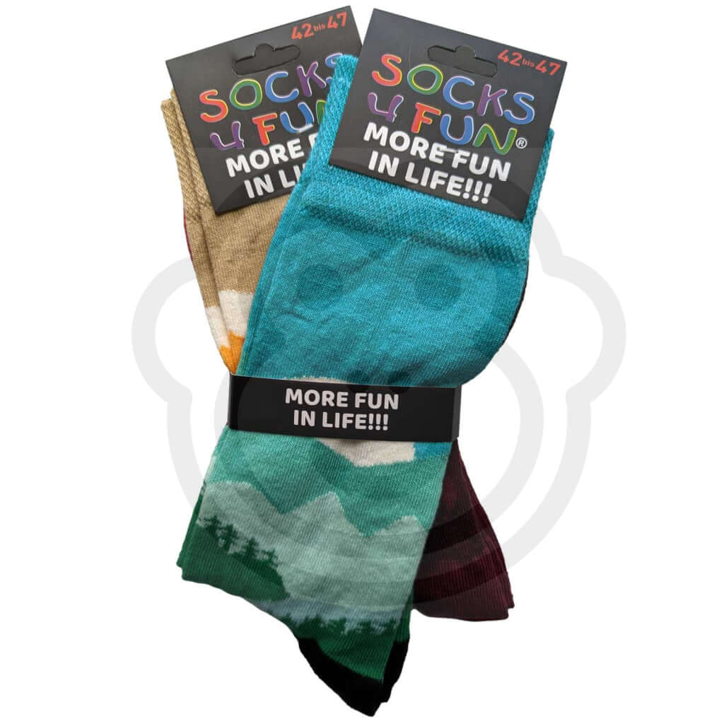 Chaussettes randonnée montagne trek - Lot de 2 paires colorées pour les fans de trekking et d'aventure en plein air.
