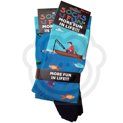 Chaussettes Rigolotes Pêche Et Hameçons - Lot De 2 Paires