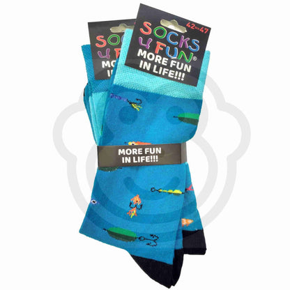Chaussettes Rigolotes Pêche Et Hameçons - Lot De 2 Paires 42/47