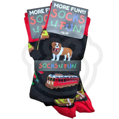Chaussettes Thème Suisse Noires – Spécialités objets et animaux 36/41