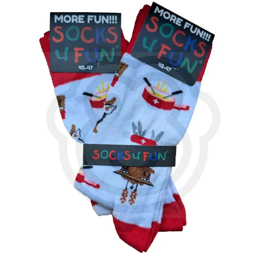 Chaussettes Thème Suisse Blanches – Spécialités objets et animaux 42/47