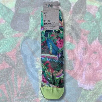 Chaussettes toucan et feuillage exotique - femme 36/41