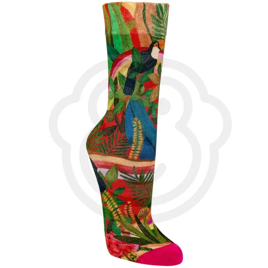 Chaussettes toucan et feuillage exotique 36/41