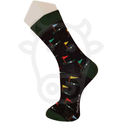 Chaussettes Balles Et Trous De Golf Avec Drapeau - Lot 2 Paires