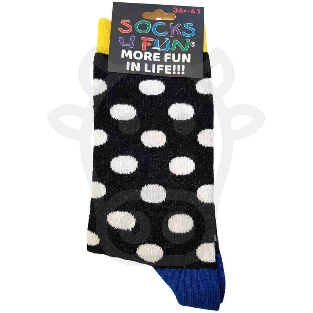 Chaussettes Fantaisie Pois Blancs Talons Couleurs 36/41